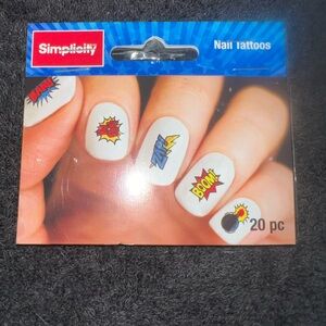 Simplicity Comic Style Nail Tattoos - Multicolor